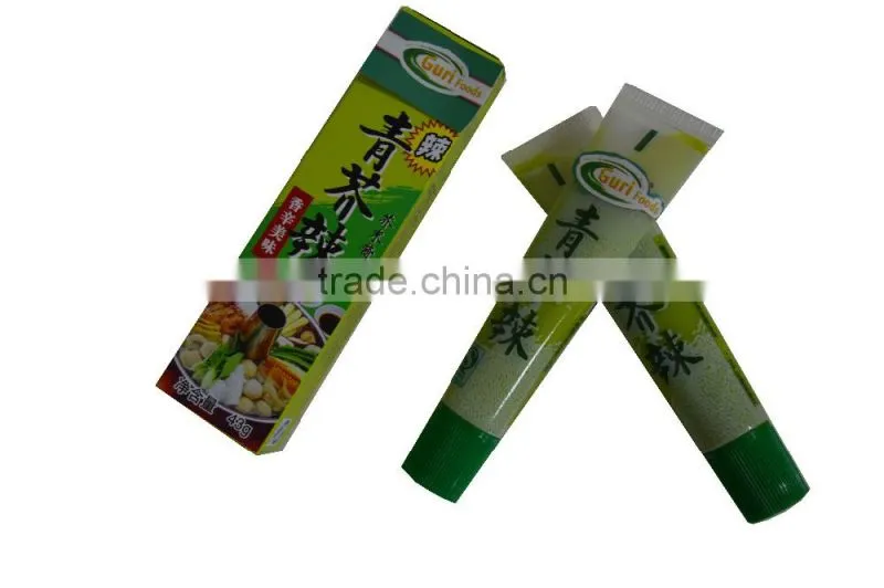 deep green and normal green Sushi Wasabi paste