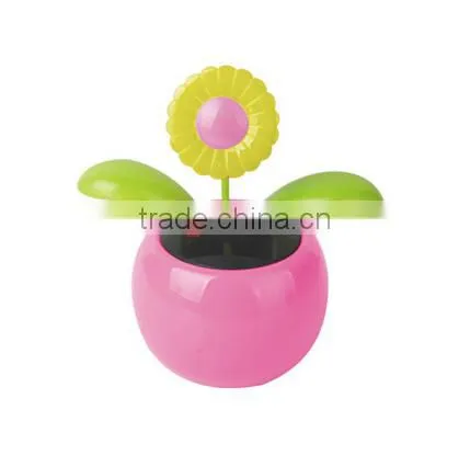 Custom printing flip flap plastic dancing solar flower pot