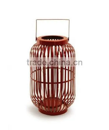 large red metal hanging lantern