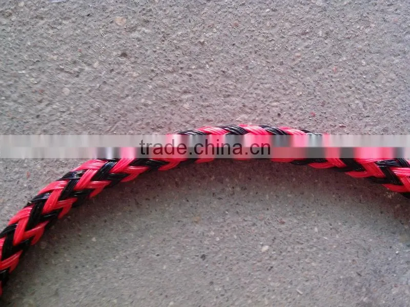 pp hollow braid rope 8 strand red and black