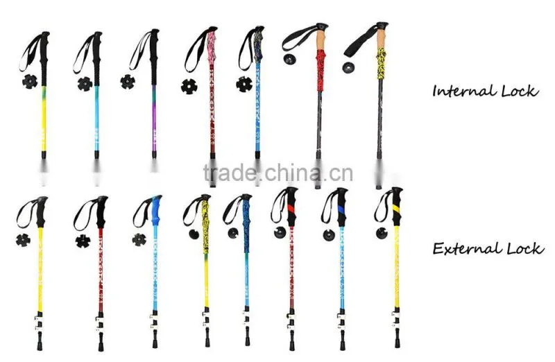 2015 Newest High Quality Retractable Trekking Pole With Quick Lock