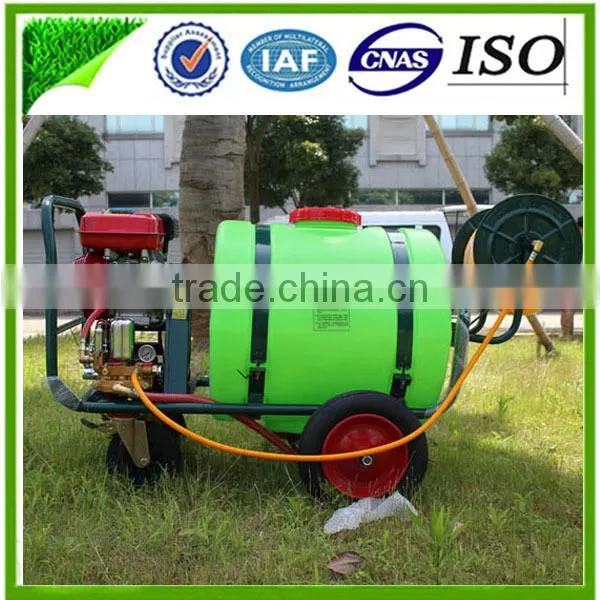 Shandong China 100L to 300L Agricultural Machine Trolley Gasoline Sprayer with pressure water pipes