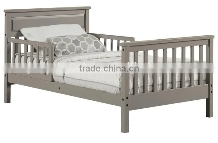 Grey Color Unique Cheap Price Baby Relax Oine Wood Toddler Bed