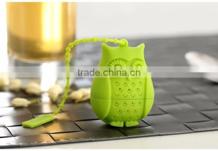 Reuseable Silicone Tea Bags strawberry orange Umbrella owl tea bags