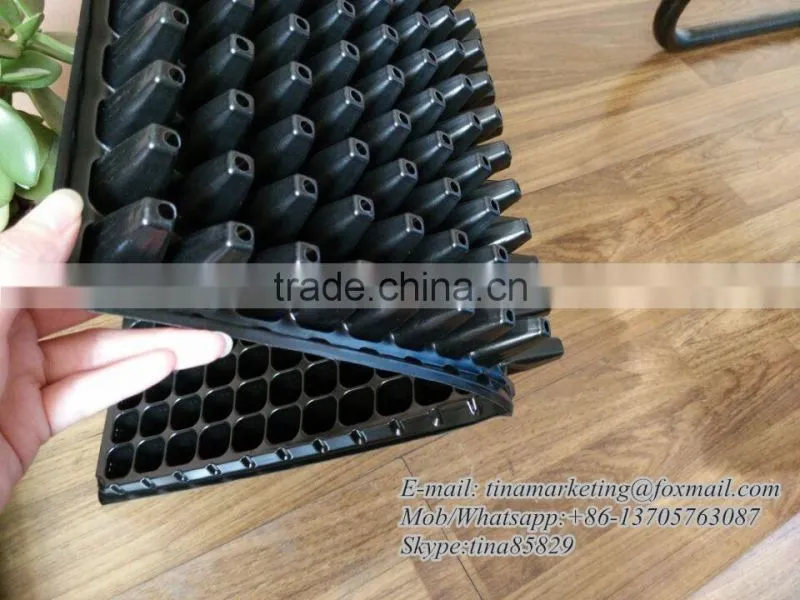 Not Coated Black PS Material Plastic Nursery Plant Seed Starting Tray 200 Cell,Plastic Seedling Germination Tray for Farm Using