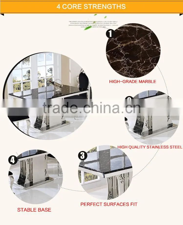 TH342 dining room marble top stainless steel table for sale