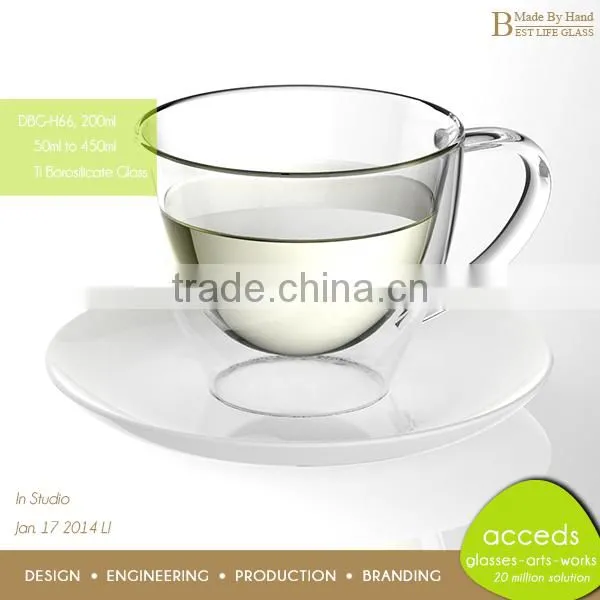DBG-A14-200 200ml Popular Double Wall Borosilicate Glass Cup
