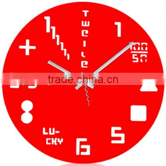 Supply fashion DIY graphics digital clock / wall clock --red