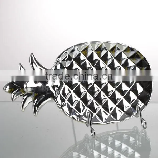 set of 3 electroplate jack fruit plate