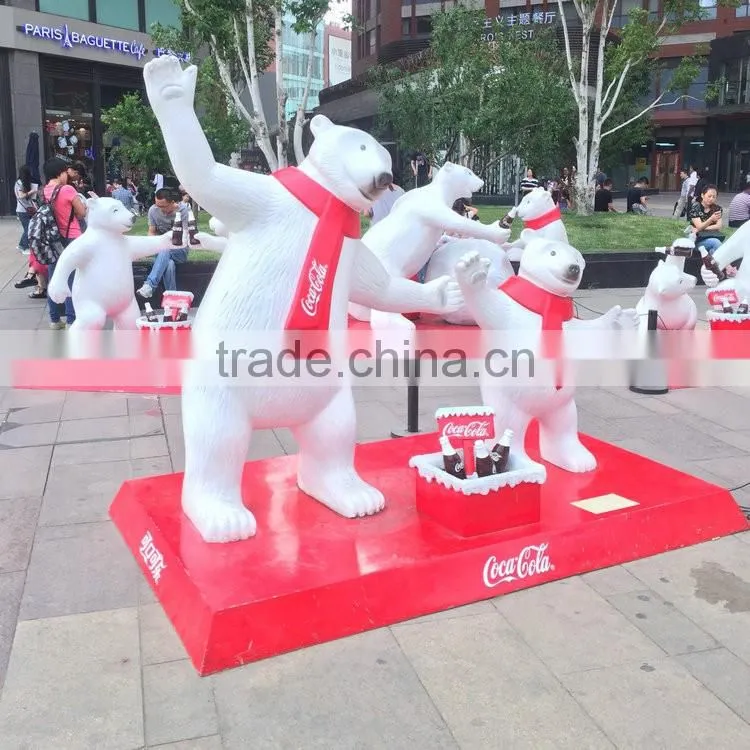 Outdoor fiberglass bear sculpture for playground