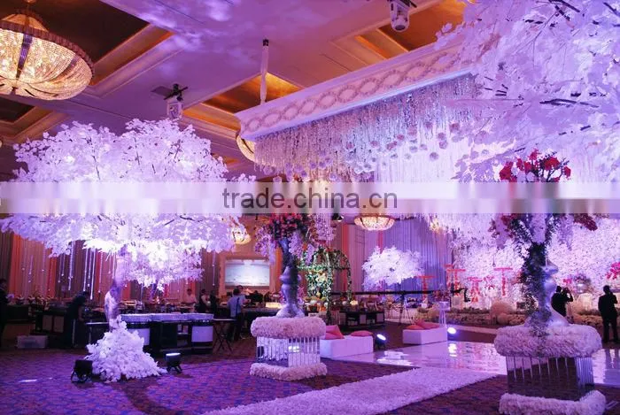 BLS064 GNW Big Fiber glass Trunk Artificial Cherry Blossom Tree Wedding Mandap Decoration White Color