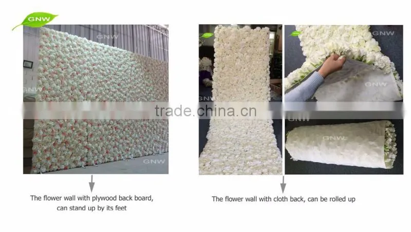 GNW FLW161031New design High quality Artificial silk flower wall backdrop for wedding
