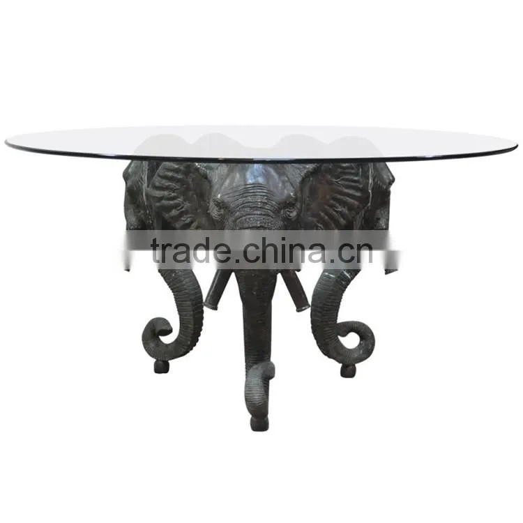 Home decoration art metal craft elephant head bronze table