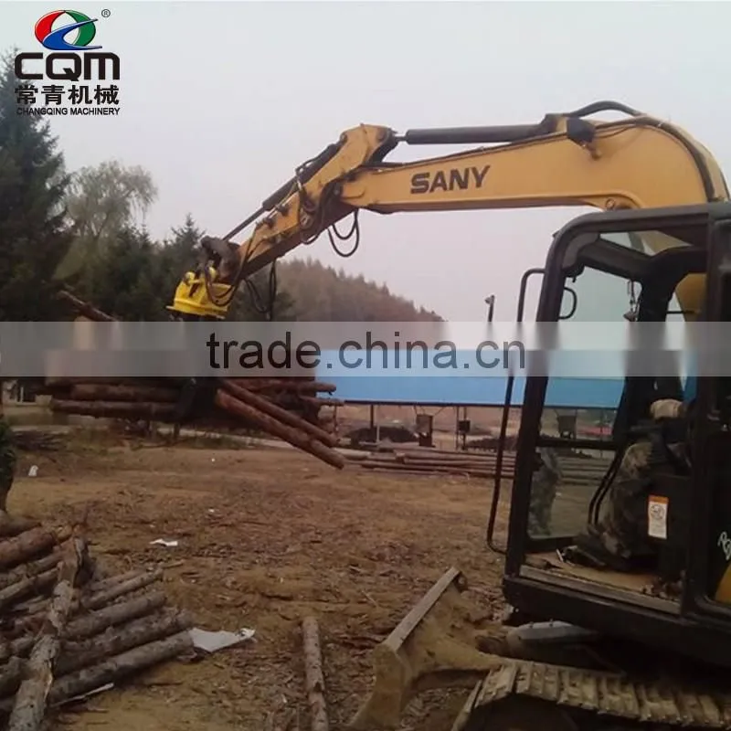 Excavator hydraulic wood grapple