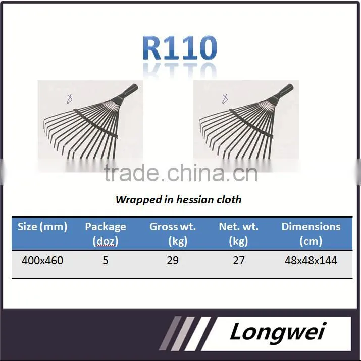 R110 Steel Material Green&Red&Black Paint Sprayed Farming Tools&Garden Tools Rake