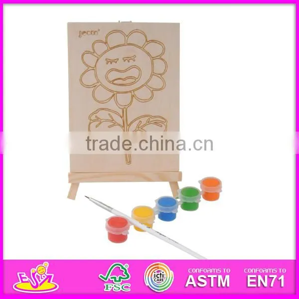 2015 New play painting toy kids toy, Cheap DIY wooden toy children painting toy,Educational toy wooden painting baby toy W03A054