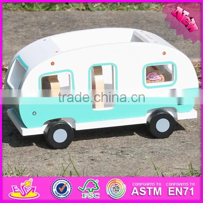 2017 New products kids funny animals and four people wooden toy cars W04A313