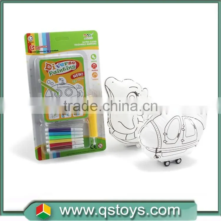 Most popular colored drawing DIY Inflatable dolphin and plane product for kids