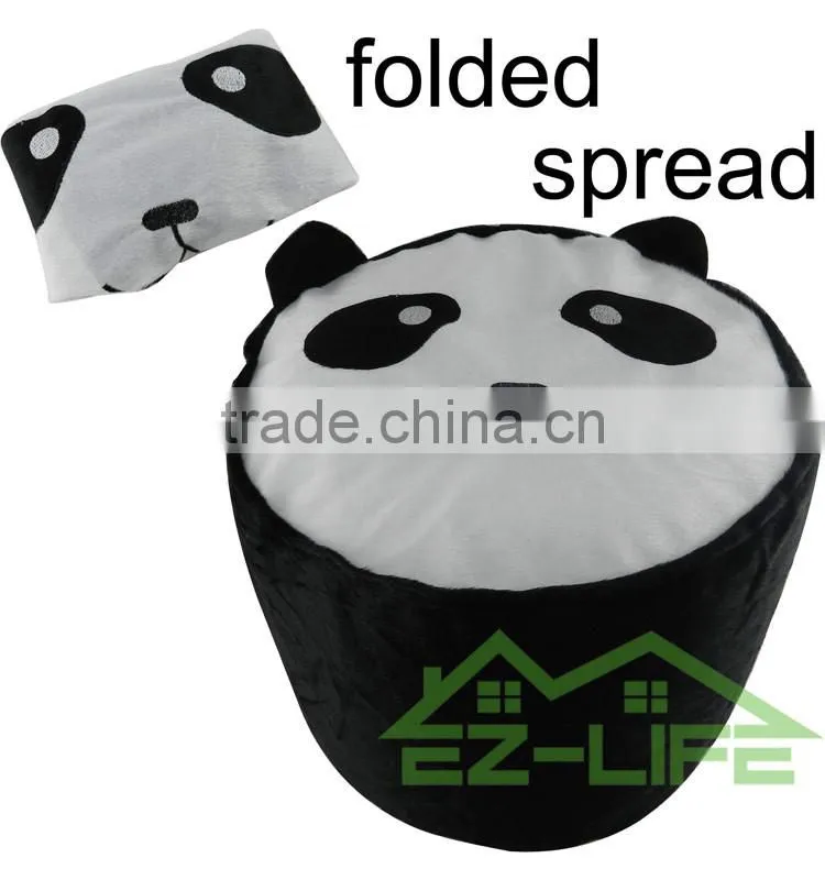 2017 Newest wholesale cartoon thickened Inner panda inflatable ottoman with pumb
