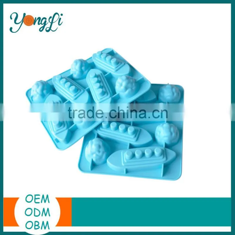 DIY Silicone Rubber Warship Shape Cake Mold Bakery Equipment