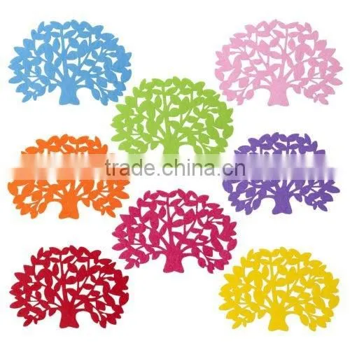 Red flower heat resistant mats for home decoration