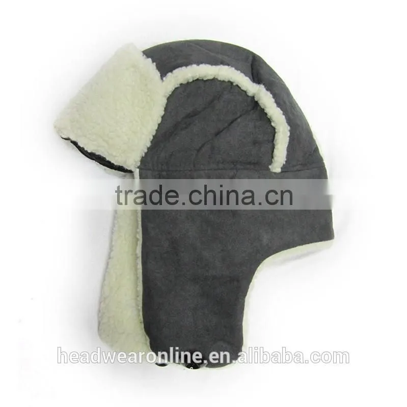 Good Quality Suede Fake Fur Winter Warm Earflap Trooper Hats Caps