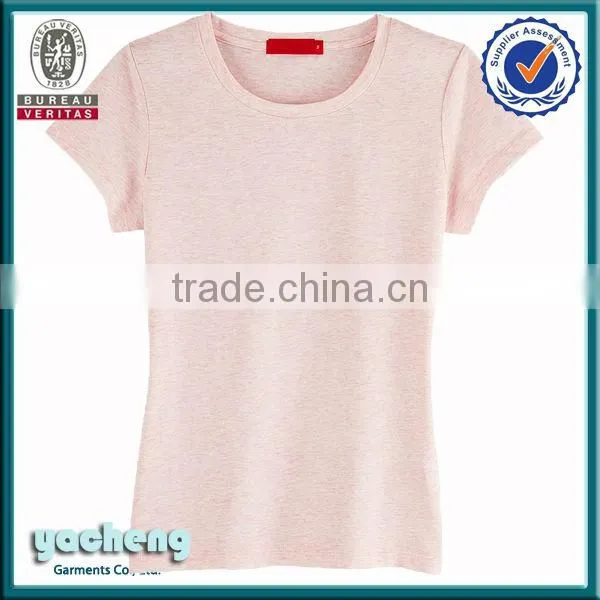 Basic tshirt round neck cheapest cotton pink plain t-shirts