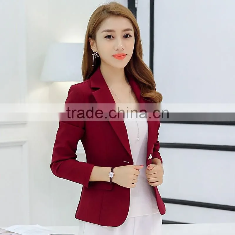 Wholesale ladies offie wear blazer women long sleeve suit jacket