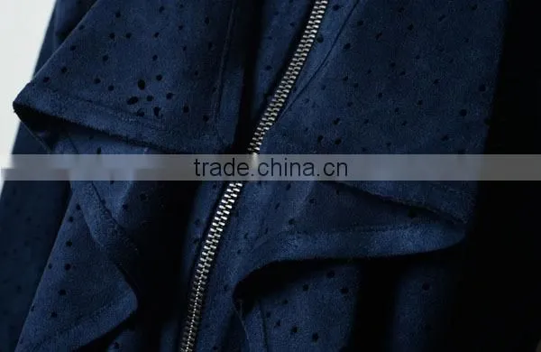 new design laser print front ruffle elegant ladies jacket