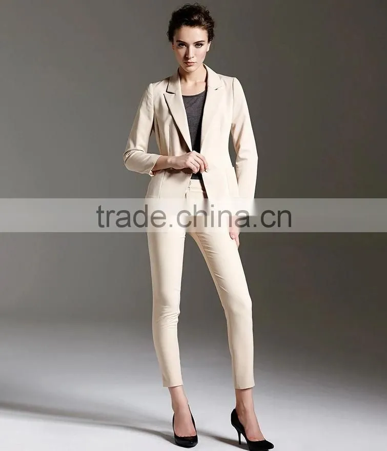 2014 New Style Jewelry Blue Slim Fit Long Sleeve Ladies Suit