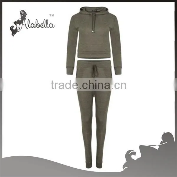 New womens cropped hooded sweater top tracksuit joggers pants lounge wear set