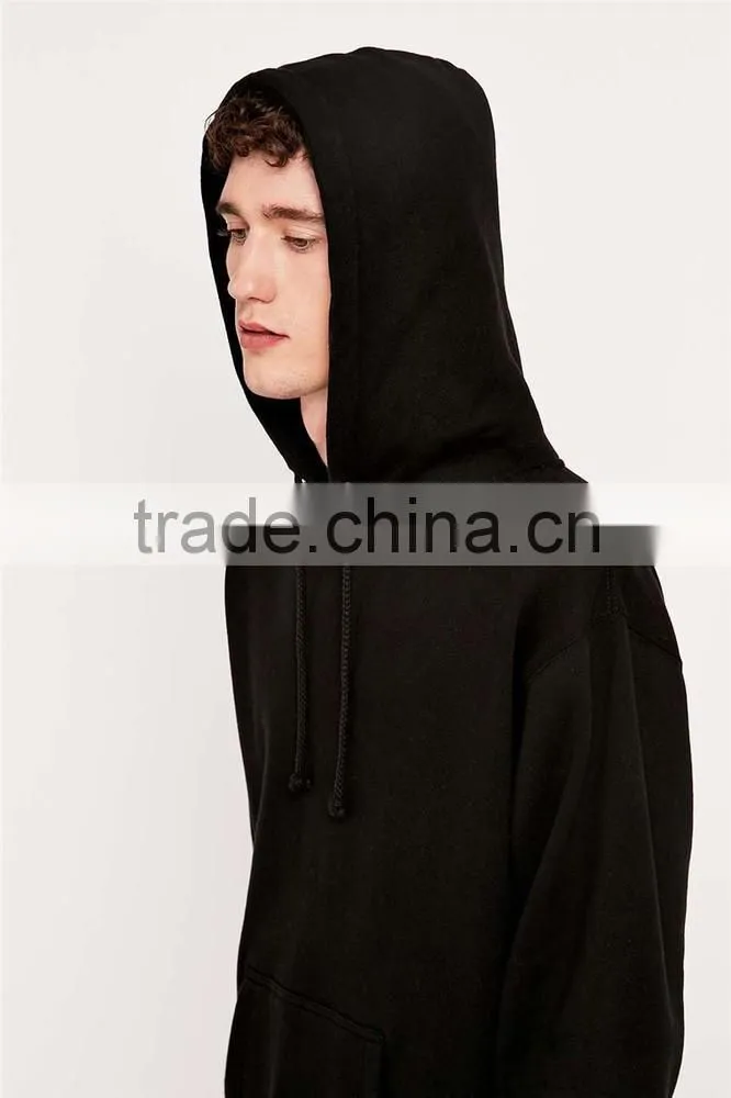 Custom wholesale solid color black hoodie blank high quality hoodies