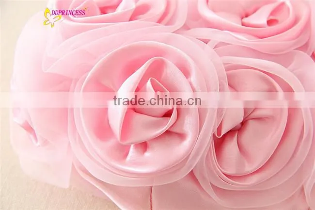Lovely children rose flower handbag pink kid designer handbag cheap mini kid handbag