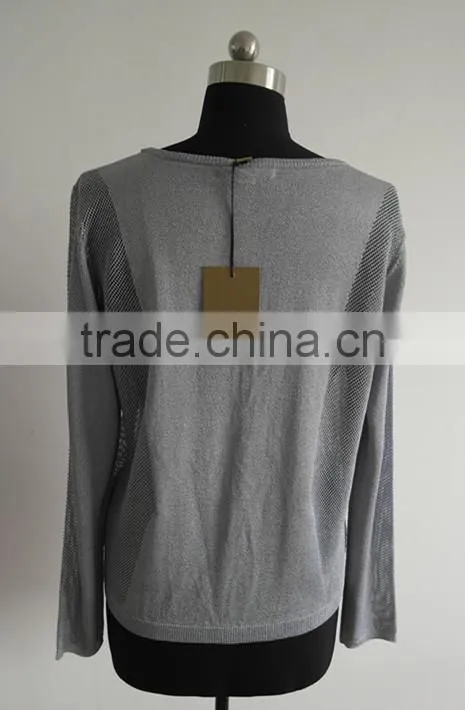 Ladies deep V neck knitted cardigan sweater