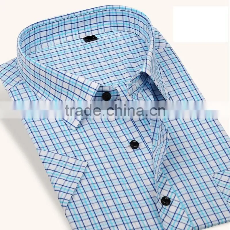 Lattice cotton short sleeve shirt business
