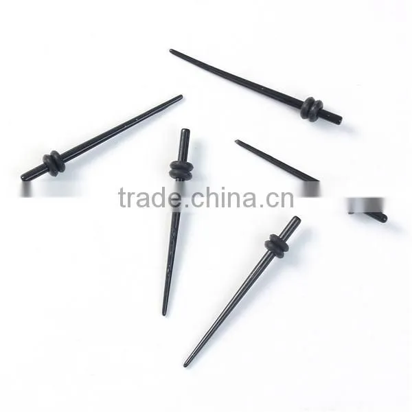 1.6mm Acrylic Ear Stretcher Expander Tapers Black 33mm x Types Of Ear Expanders
