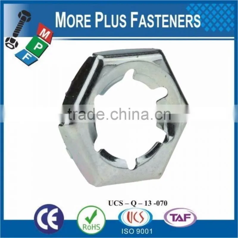 Made in Taiwan Captive Stainless Steel Zinc Plated Hexagonal Self Locking Counter Nuts