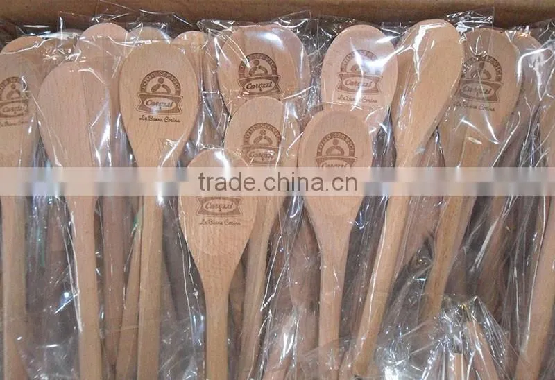 customise promotional and advertising wooden logo spoon shaped ball pen