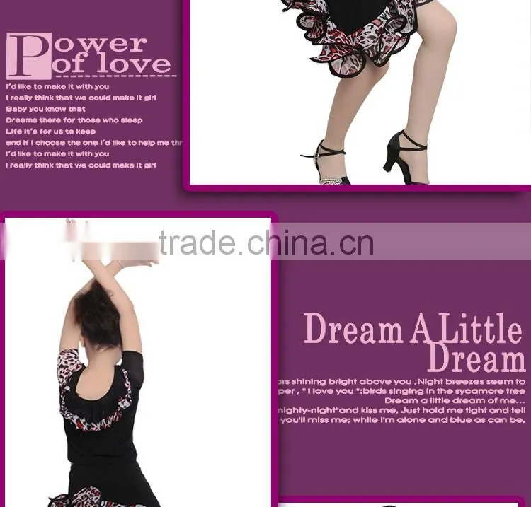 2016 Children Girls Ballroom Performance Latin Dance Skirt Kid Suit Unequal Leopard Dance Dress