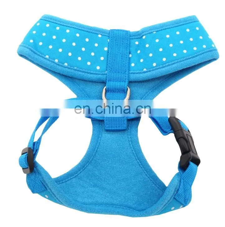 Color Frilly Dog Vests Belt Harness Pet harness with dot pattern
