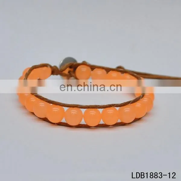 Handmade sport friendship leather wrap bracelet
