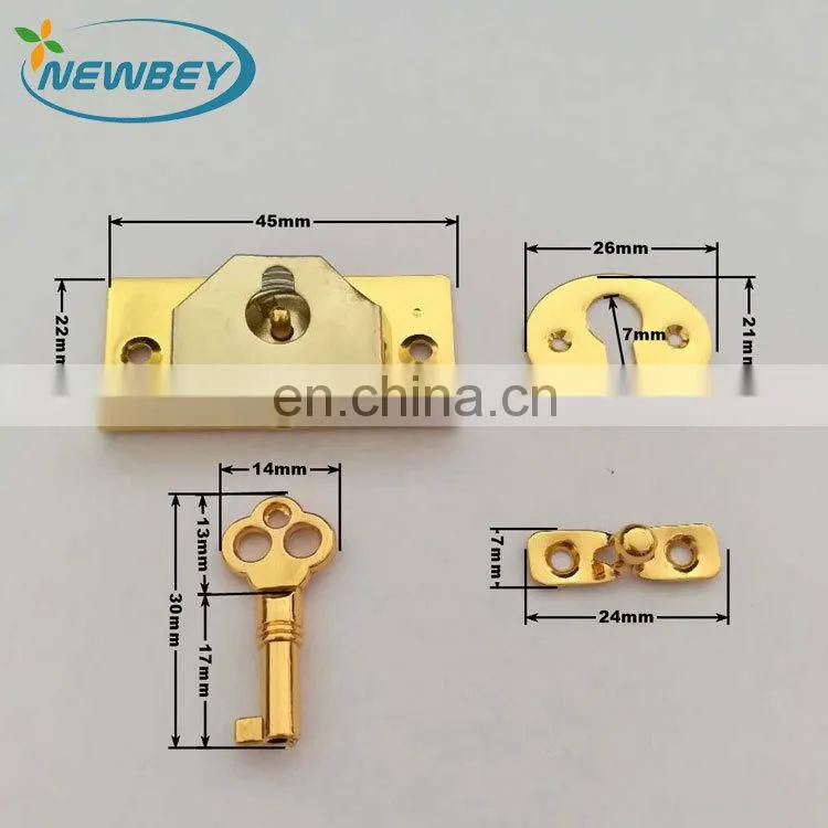 Wooden Jewelry Display Case Lock Set With Keys For Box Hardware