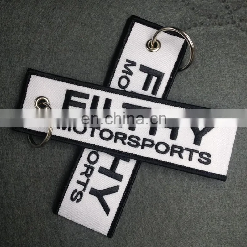 custom logo embroidered key chains