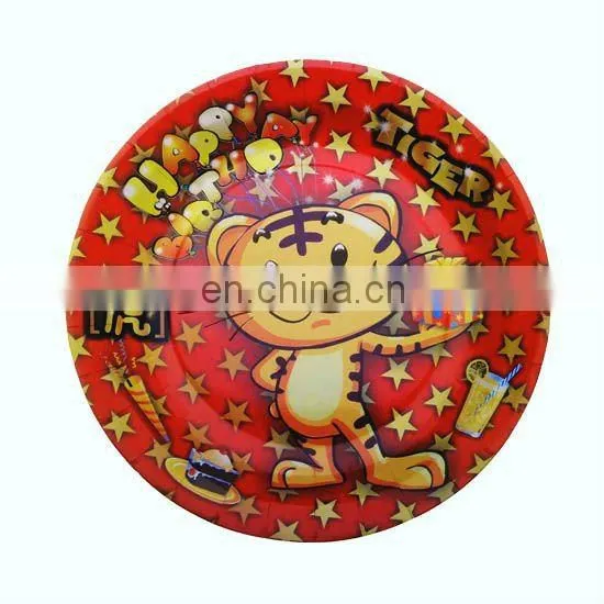 Popular disposable food grade paper birthday party supplies plates