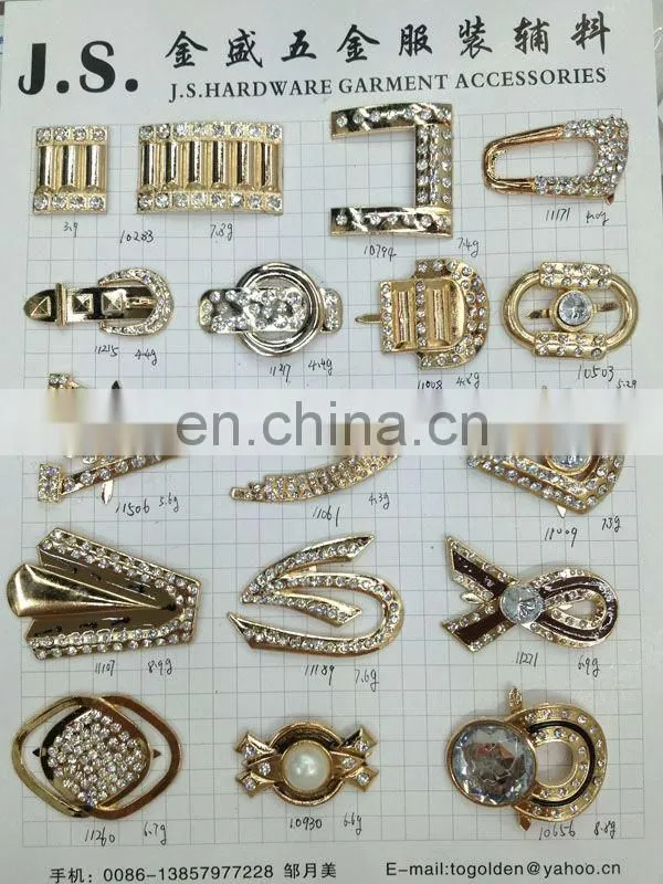 Fashion metal garment accesories rhinestone buckle on bags or shoes