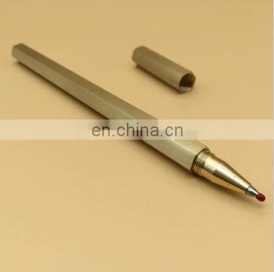 High Quality Hexagon Gel Ink Brass Pen