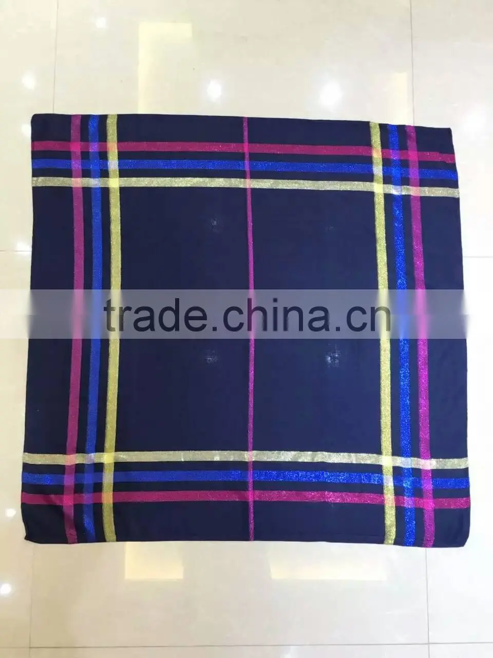 NEW 2016 90*90cm golden line muslim square scarf