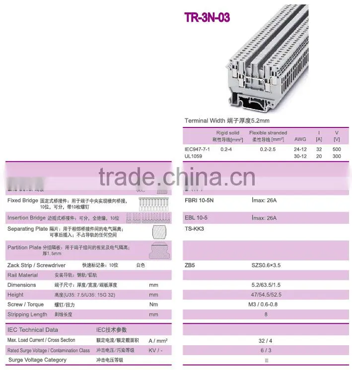 din rail double layer wiring terminal blocks wholesale