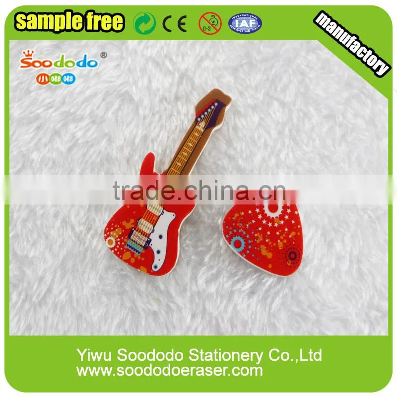 Cool Guitar shaped TPR erasers manufacturer