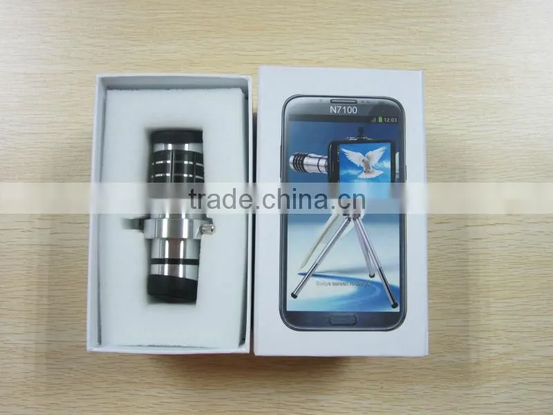 12X Telescope for Samsung Galaxy Note 2 II N7100 Camera with Tripod Stand & Back Case